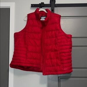 Lands' End Kids Bright Red Quilted Vest